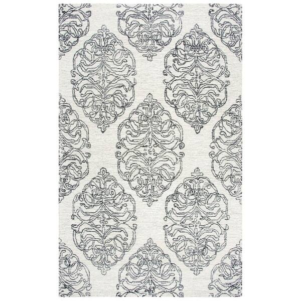 slide 2 of 23, Alora Decor Lavine Grey/ Blue Hand-tufted Medallion Wool Rug