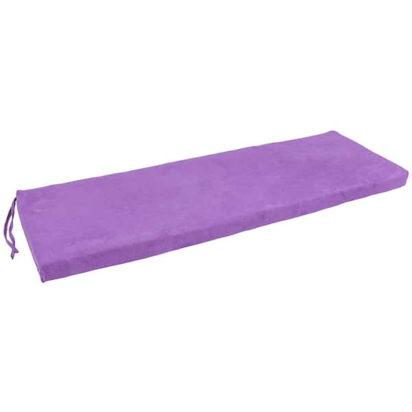 18-inch by 38-inch Solid Microsuede Tufted Chair Cushion Purple