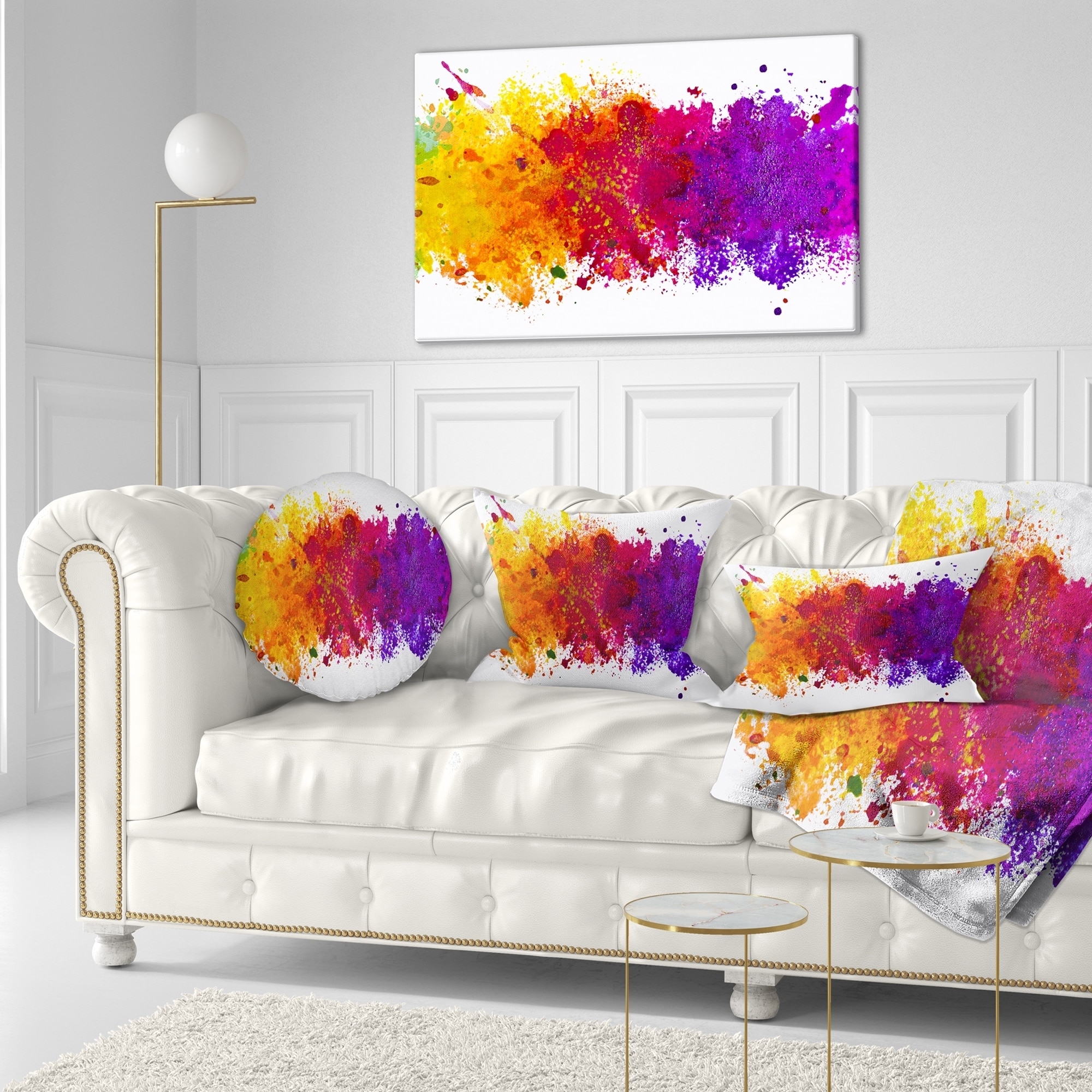 Designart Artistic Watercolor Splash - Abstract Throw Pillow - 18x18, Size: 18 x 18