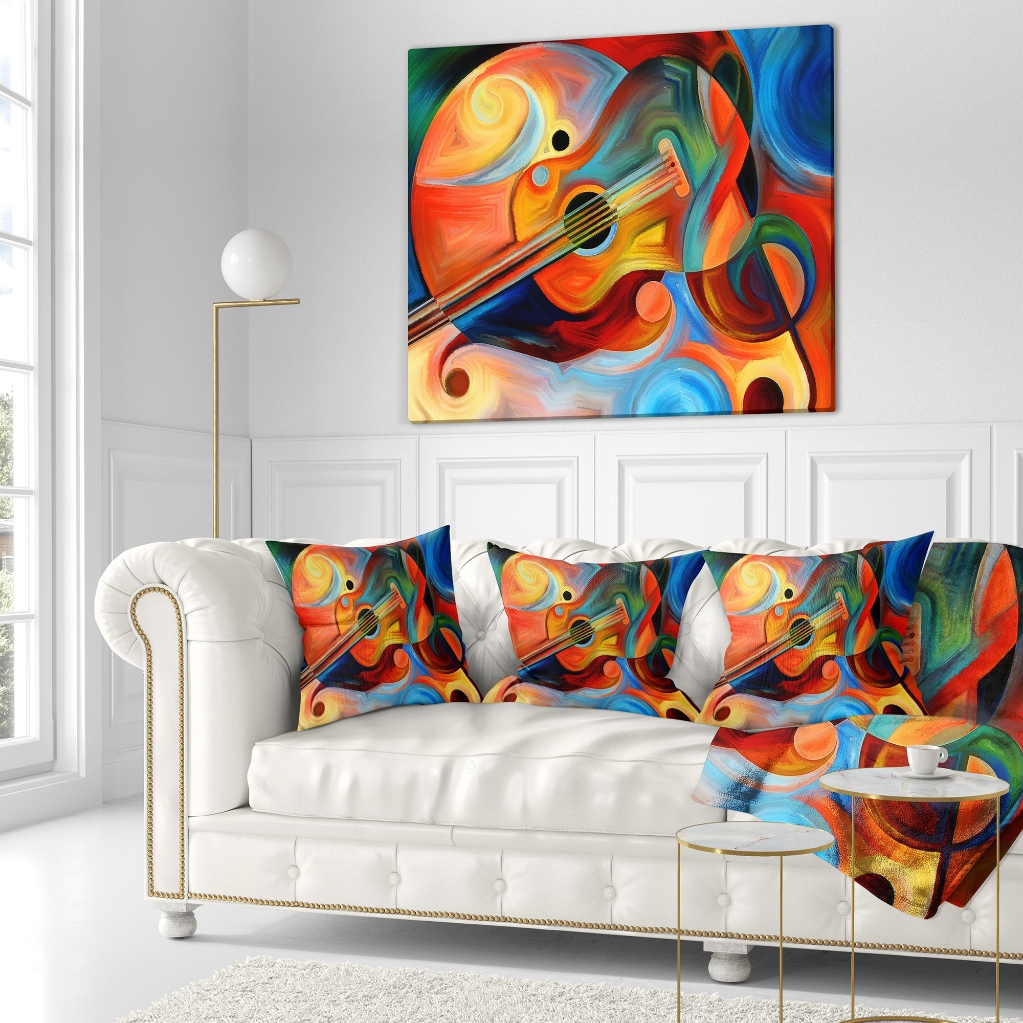 Designart 'Music and Rhythm' Abstract Throw Pillow - Picture 9 of 10