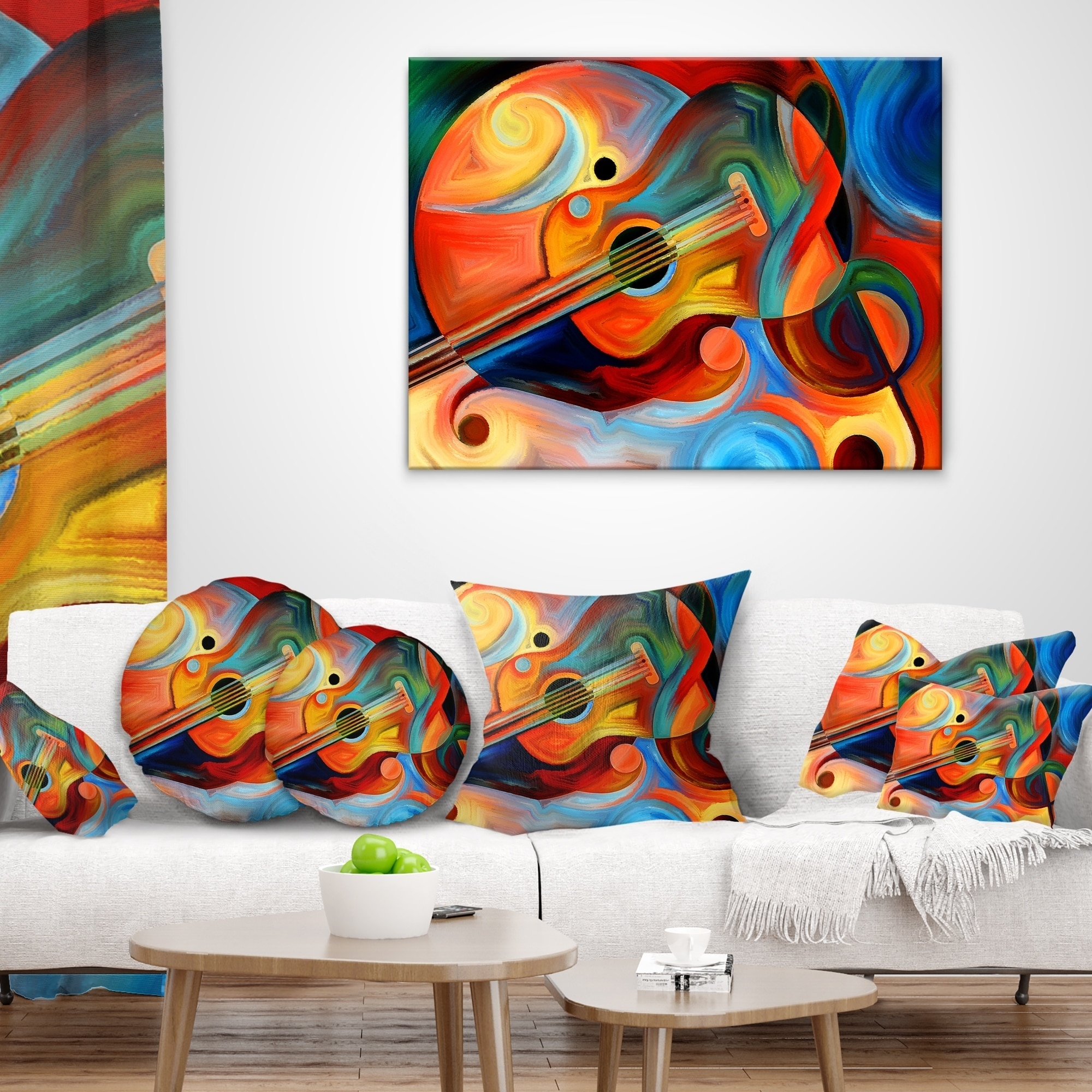 Designart 'Music and Rhythm' Abstract Throw Pillow - Picture 10 of 10