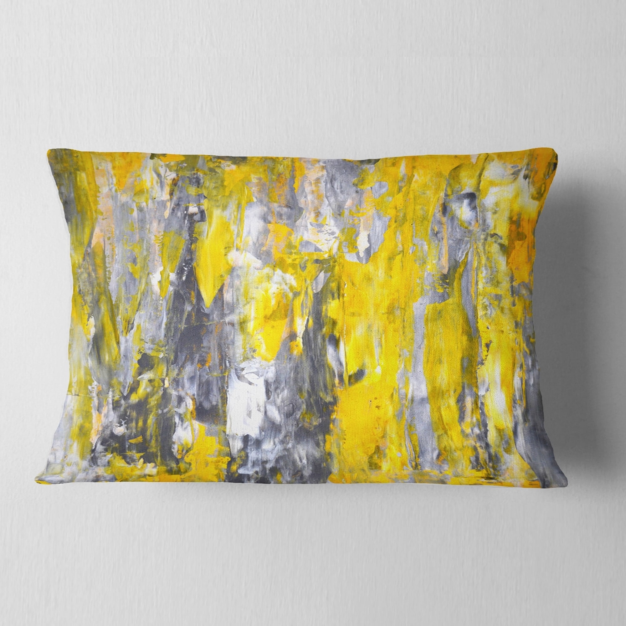 Shop Designart Grey And Yellow Abstract Pattern Abstract Throw