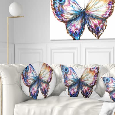 Designart 'Isolated Butterfly' Animal Throw Pillow