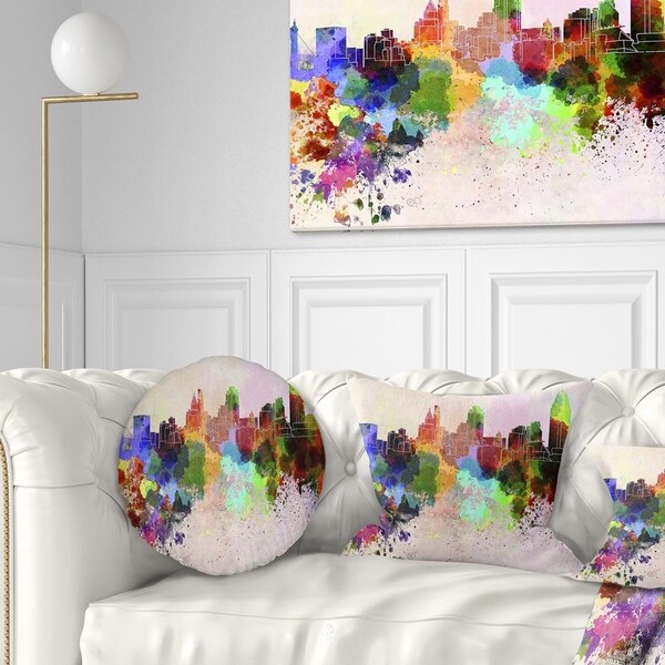 Designart 'Cincinnati Skyline' Cityscape Throw Pillow