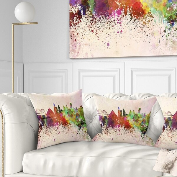 Designart 'Memphis Skyline' Cityscape Throw Pillow