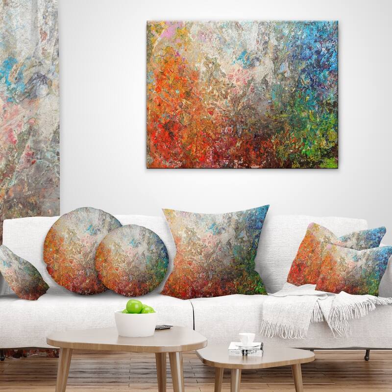 Designart 'Board Stained Abstract Art' Throw Pillow