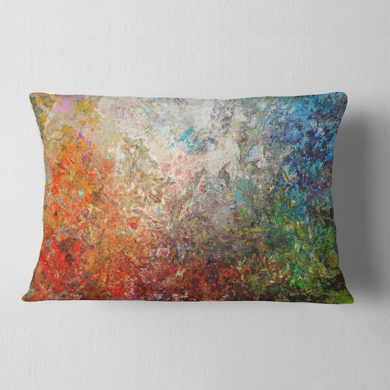Designart 'Board Stained Abstract Art' Throw Pillow