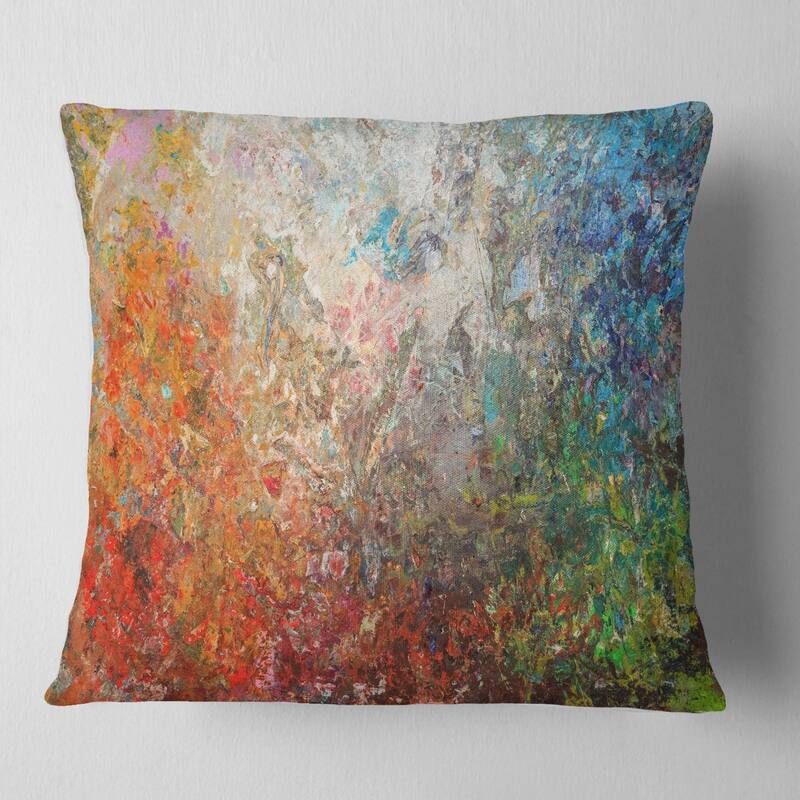 Designart 'Board Stained Abstract Art' Throw Pillow