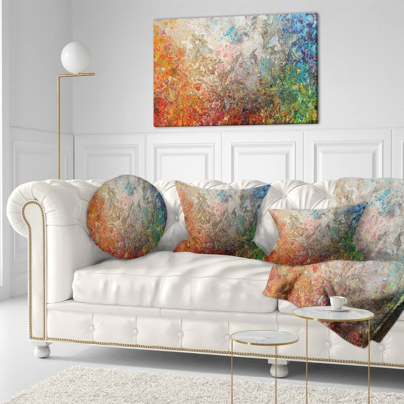Designart 'Board Stained Abstract Art' Throw Pillow