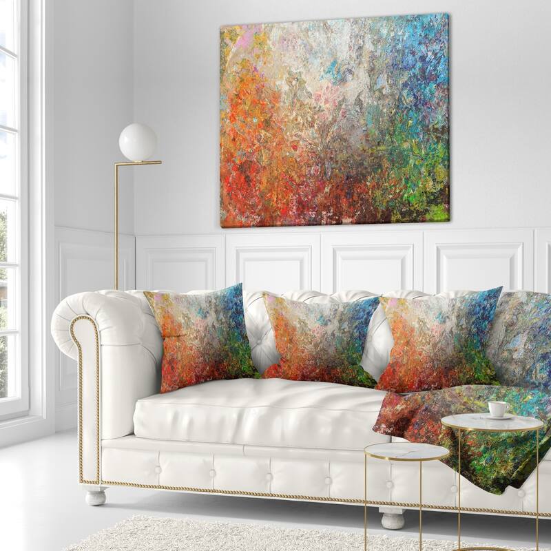 Designart 'Board Stained Abstract Art' Throw Pillow
