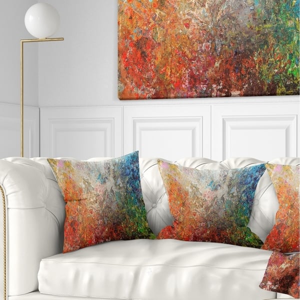 Designart 'Board Stained Abstract Art' Throw Pillow Bed Bath & Beyond