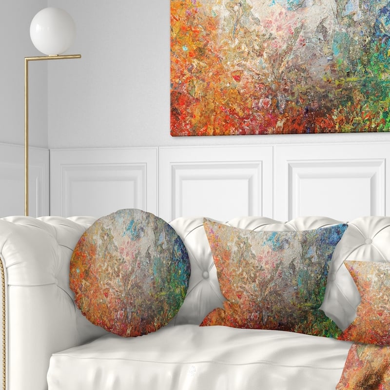 Designart 'Board Stained Abstract Art' Throw Pillow