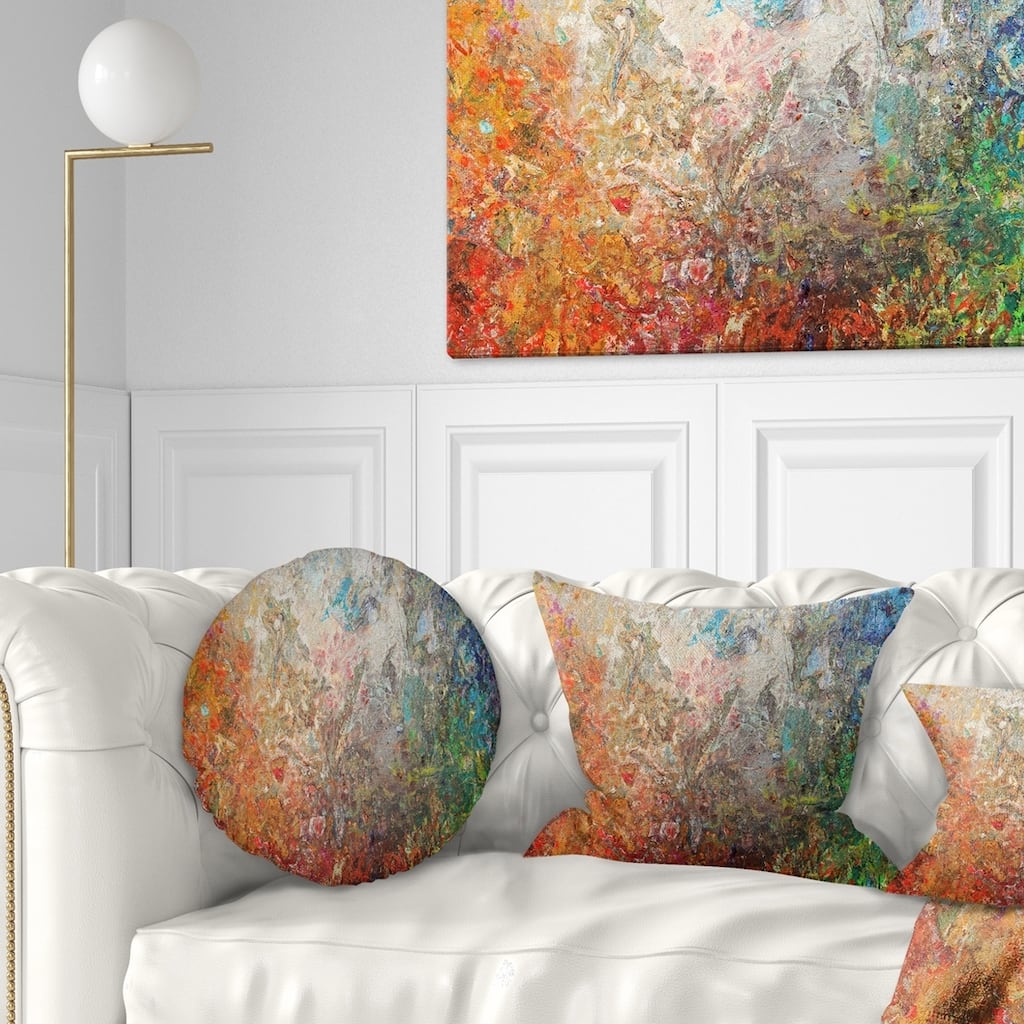 Designart 'Board Stained Abstract Art' Throw Pillow