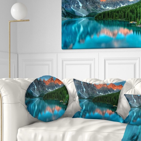 Designart 'Moraine Lake Sunrise' Landscape Photography Throw Pillow