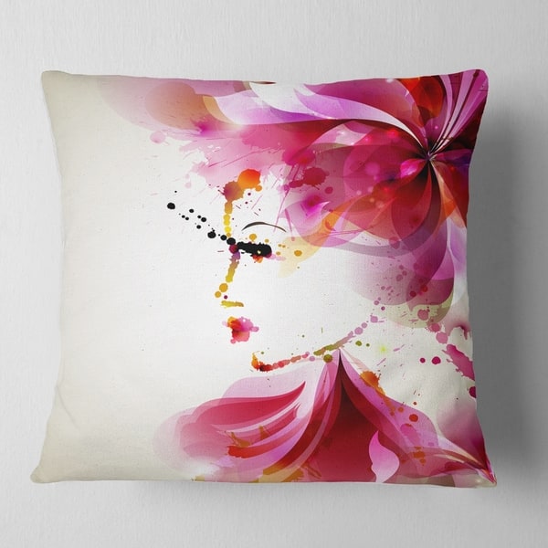 Designart Fashion Woman With Abstract Hair Abstract Throw Pillow On Sale Overstock 20890060