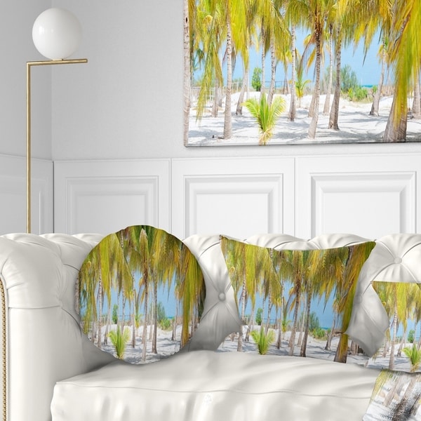 Designart 'Palm Trees' Landscape Photography Throw Pillow