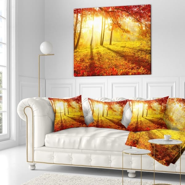 Designart Autumnal Park Landscape Photography Throw Pillow On Sale Overstock 20890067