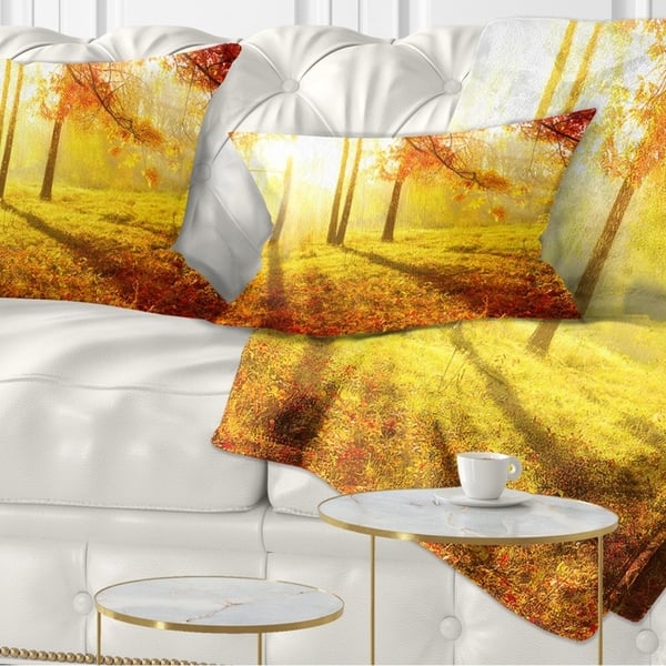 Designart Autumnal Park Landscape Photography Throw Pillow On Sale Overstock 20890067
