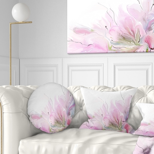 Designart 'Lovely Pink Flowers' Abstract Floral Throw Pillow
