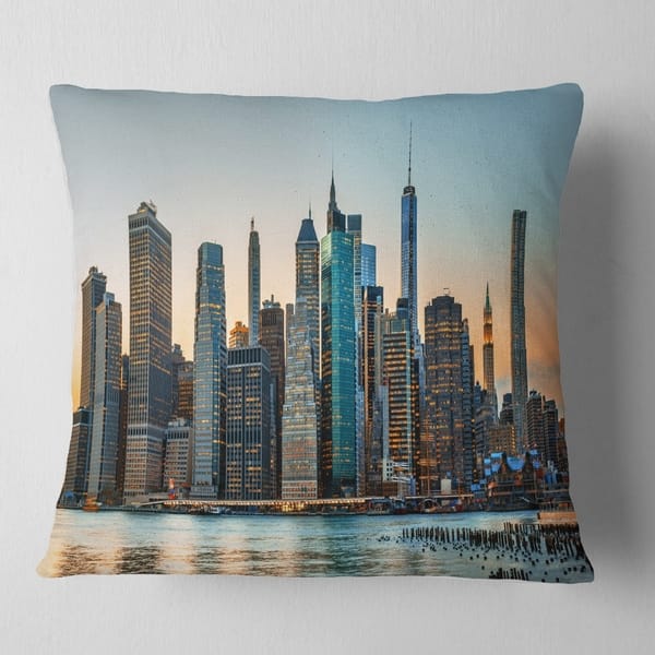 Shop Designart New York City Skyline Photography Throw Pillow