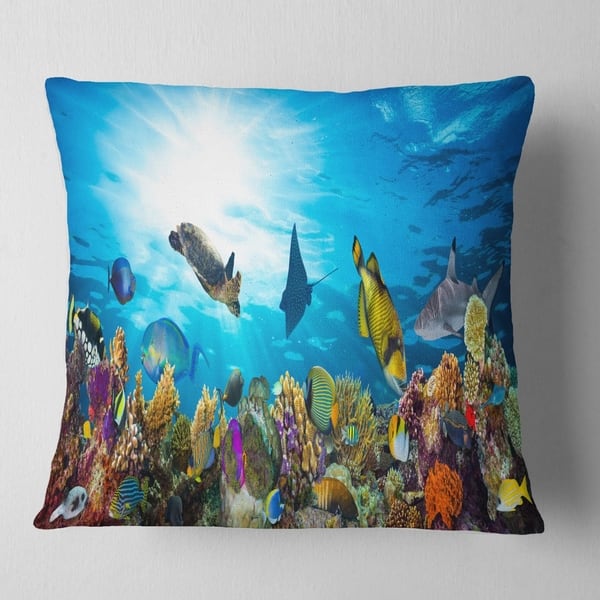 Shop Designart Colorful Coral Reef With Fishes Seascape Throw