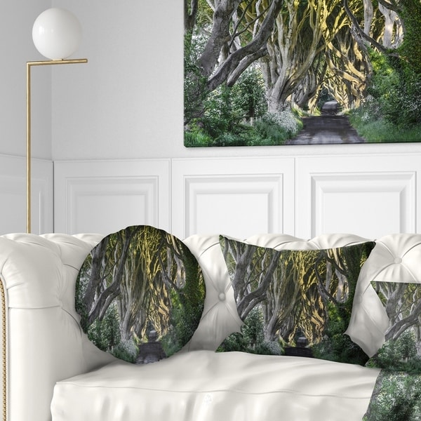 Designart 'The Dark Hedges Ireland Landscape' Photography Throw Pillow