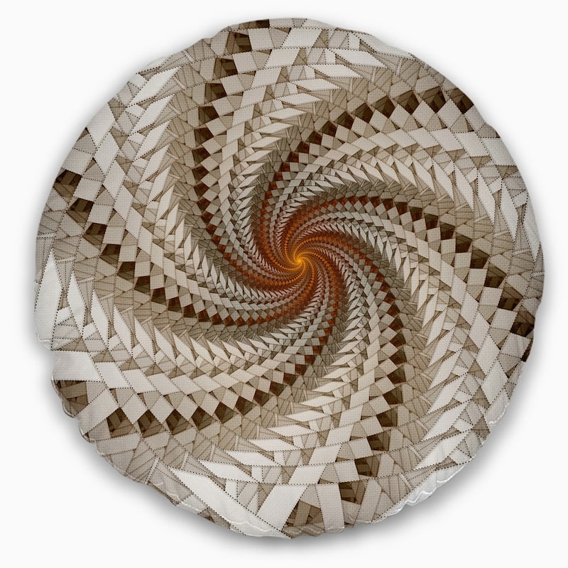 Designart 'White Fractal Spiral Pattern' Abstract Throw Pillow
