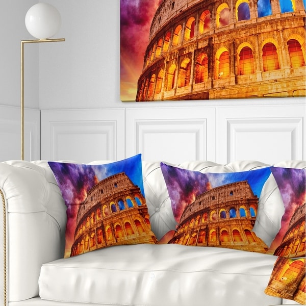 Designart 'Colosseum Rome Italy' Monumental Photo Throw Pillow