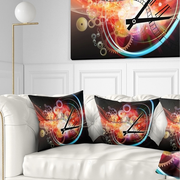 Designart 'Interesting Clock' Contemporary Throw Pillow