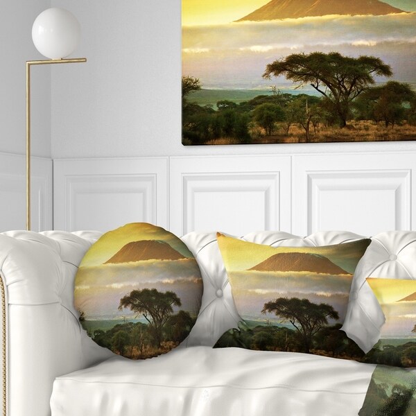 Designart 'Mount Kilimanjaro' Photography Landscape Printed Throw Pillow