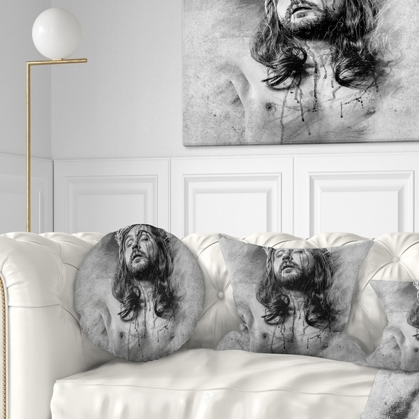 Designart 'Jesus Christ' Abstract Portrait Throw Pillow