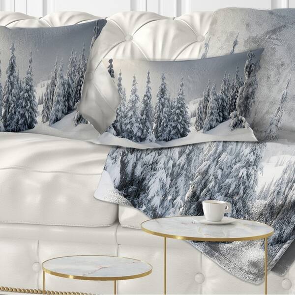 Designart Winter Landscape Photography Throw Pillow Overstock 20890173