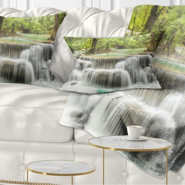 Designart 'Kanchanaburi Erawan Waterfall' Photography Throw Pillow