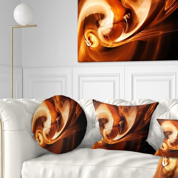 Designart 'Fractal Smoke Texture Brown' Abstract Throw Pillow