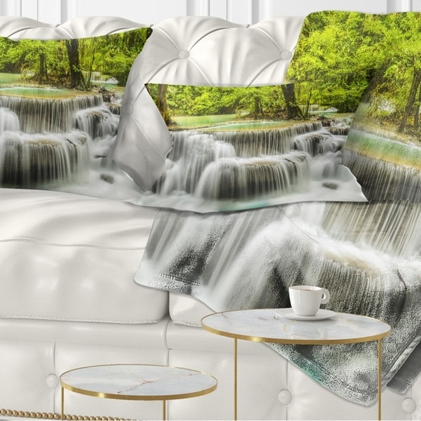 Designart 'Erawan Waterfall View' Photography Throw Pillow