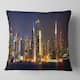 Designart 'New York Skyline at Night' Cityscape Photo Throw Pillow ...