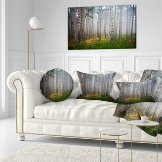 Designart 'Dense Misty Forest' Landscape Photography Throw Pillow ...