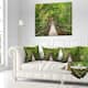 Designart 'bridge To Jungle Thailand' Landscape Photo Throw Pillow 