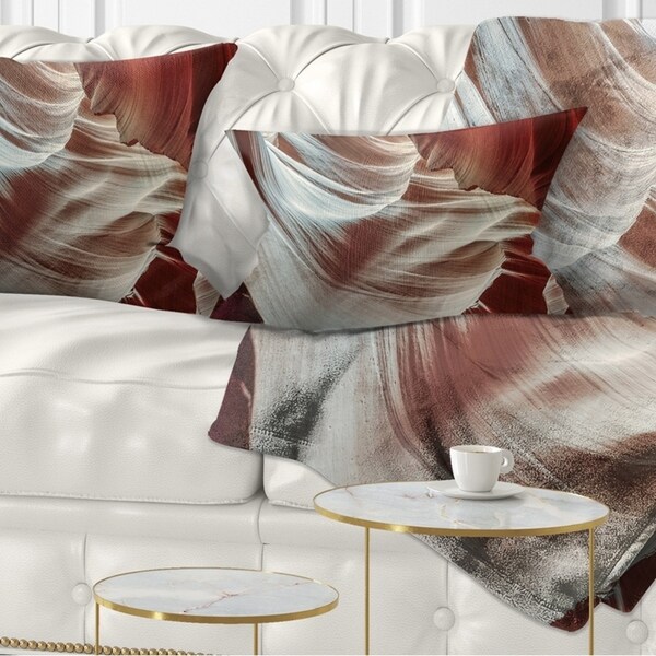 Designart 'Antelope Canyons Hollow' Landscape Photo Throw Pillow