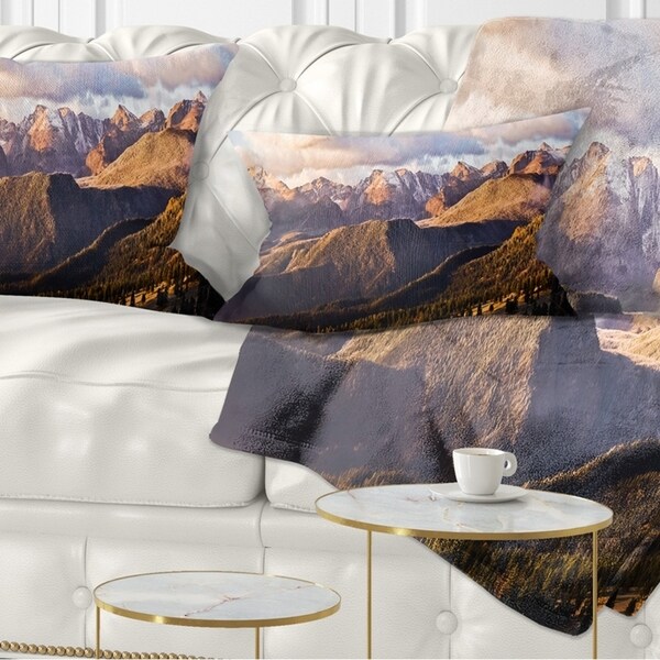 Designart 'Clouds over Long s Peak Landscape' Throw Pillow