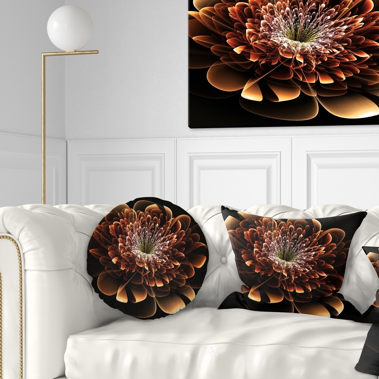 modern floral pillow