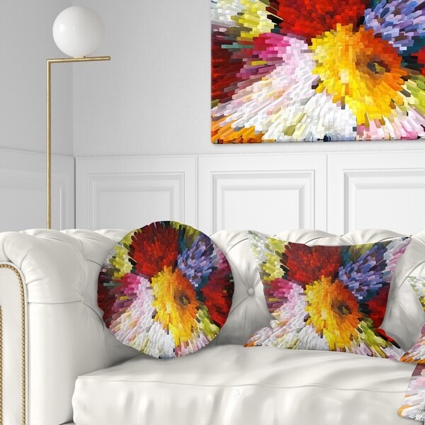 Designart 'Extrusive 3D Fabric Flowers' Floral Throw Pillow