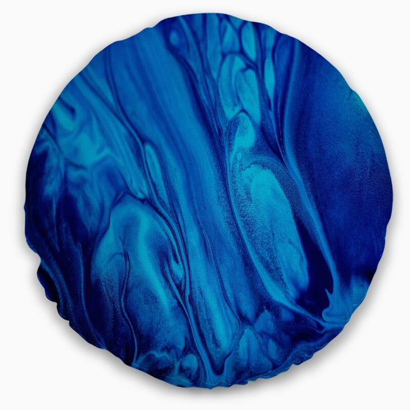 Designart 'Dark Blue Abstract Acrylic Paint Mix' Abstract Throw Pillow