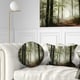 preview thumbnail 1 of 8, Designart 'Light in Dense Fall Forest with Fog' Landscape Printed Throw Pillow