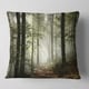 preview thumbnail 6 of 8, Designart 'Light in Dense Fall Forest with Fog' Landscape Printed Throw Pillow