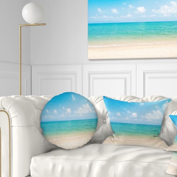 Designart Wide View Of Tropical Beach Seashore Photo Throw Pillow On Sale Overstock 20890394