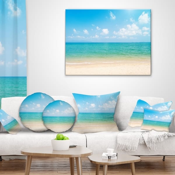 Designart Wide View Of Tropical Beach Seashore Photo Throw Pillow On Sale Overstock 20890394