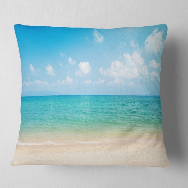 Designart Wide View Of Tropical Beach Seashore Photo Throw Pillow On Sale Overstock 20890394