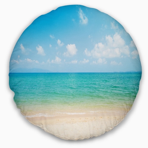 Designart Wide View Of Tropical Beach Seashore Photo Throw Pillow On Sale Overstock 20890394