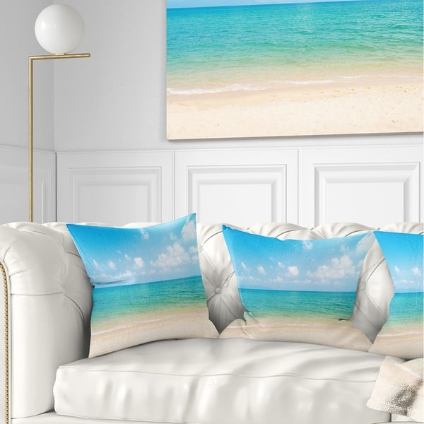 Designart Wide View Of Tropical Beach Seashore Photo Throw Pillow On Sale Overstock 20890394